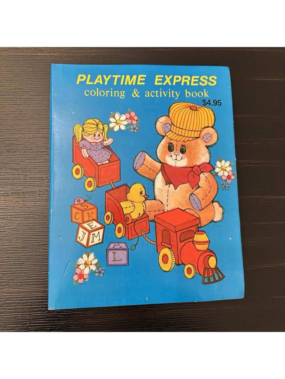Vintage 1986 Playtime Express Coloring & Activity Book New Old Stock Landoll Inc